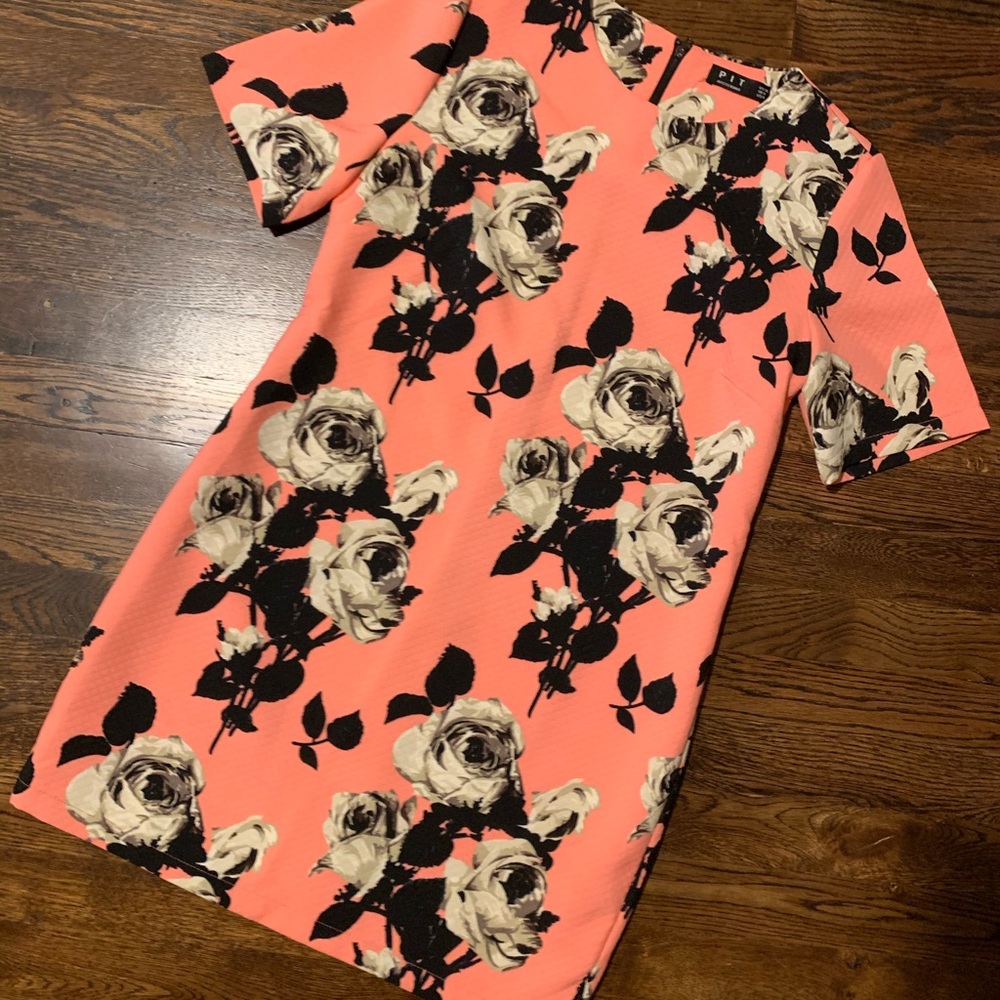 Pink flower shift dress